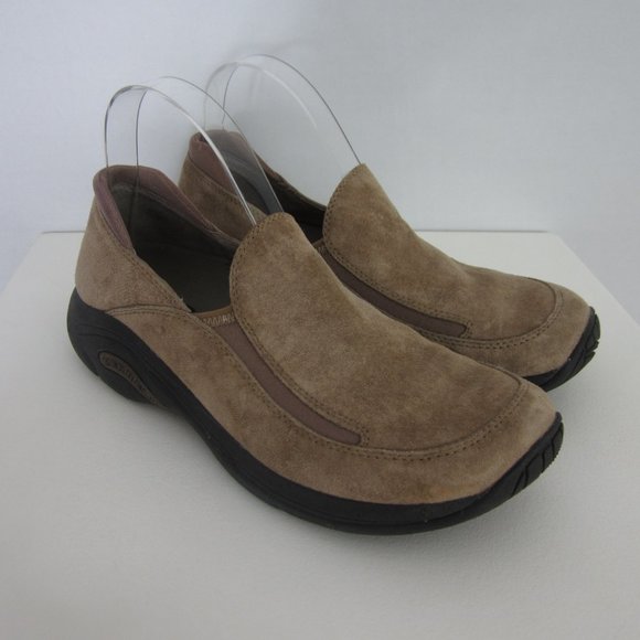 Merrell Shoes - Merrell Treviso Moc II Womens 8.5 M Taupe Beige Suede Leather Loafers Slip On 40